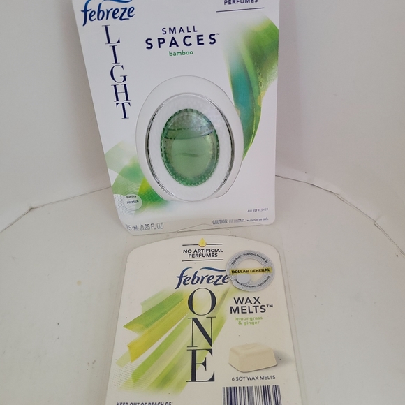 Febreze One Soy Wax Melts Lemongrass and Ginger Small Spaces Bamboo NEW - Picture 2 of 4